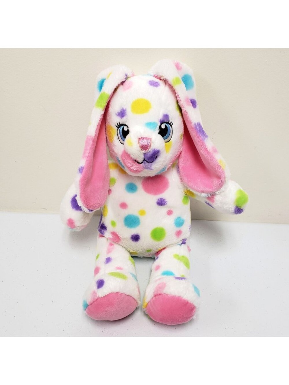 Build a Bear 16" Spotty Dotty Bunny Rabbit Polka Dot Stuffed Animal Plush